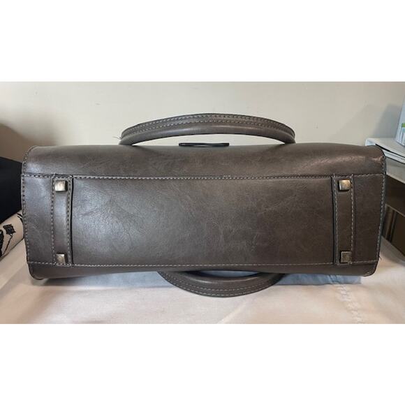 Simply Noelle Charcoal Gray Top Handle Purse Structured Hardware - Picture 4 of 14